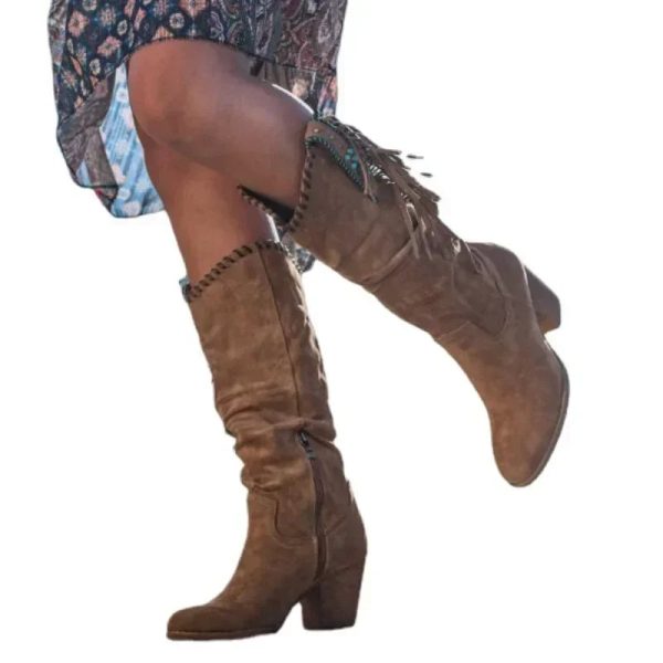 bottes femme western suède