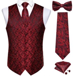 gilet rouge mariage