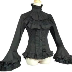 chemise à jabot goth blanche