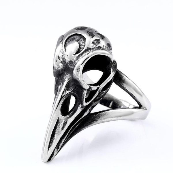 bague crâne corbeau
