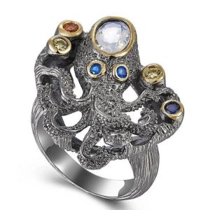 bague pieuvre steampunk