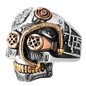 bague steampunk tête de mort