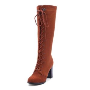 bottes hautes à lacets femme