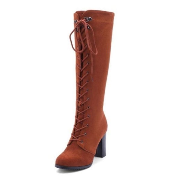 bottes hautes à lacets femme