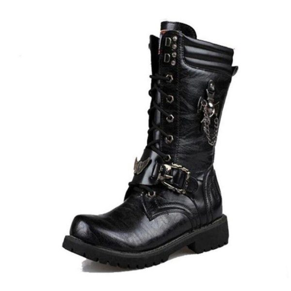 bottes steampunk gothiques tête de mort