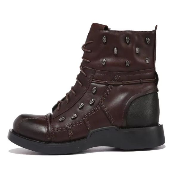 Bottines Moto Marron élégant