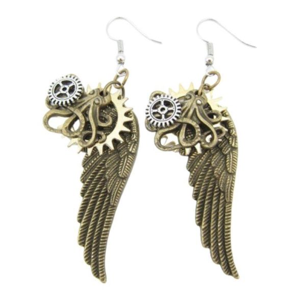 boucles oreilles ailes ange vintage