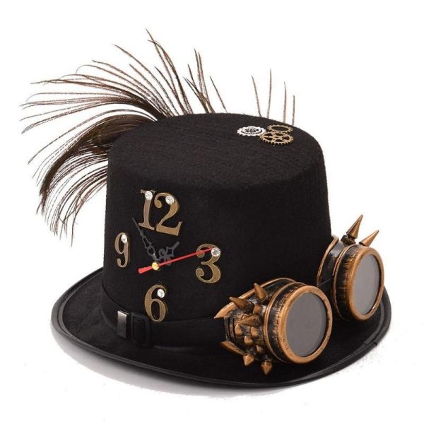 chapeau steampunk avec plume