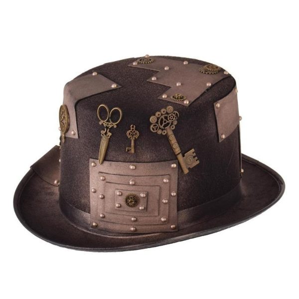 chapeau steampunk marron