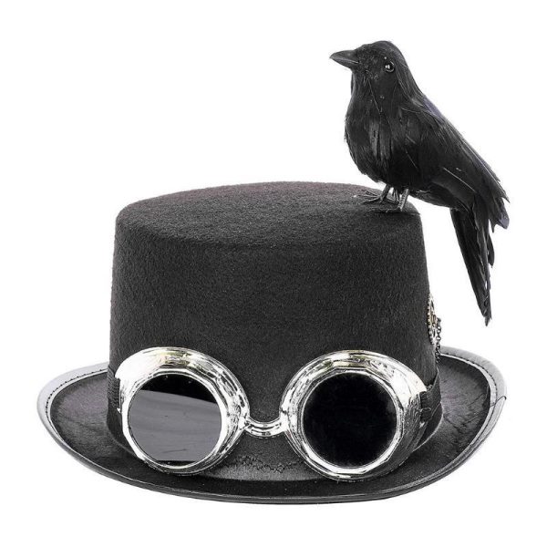 chapeau steampunk avec oiseau