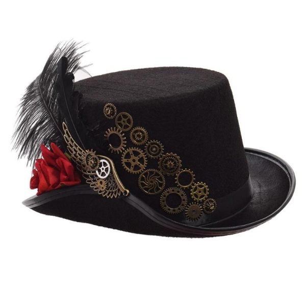 chapeau victorien avec plume