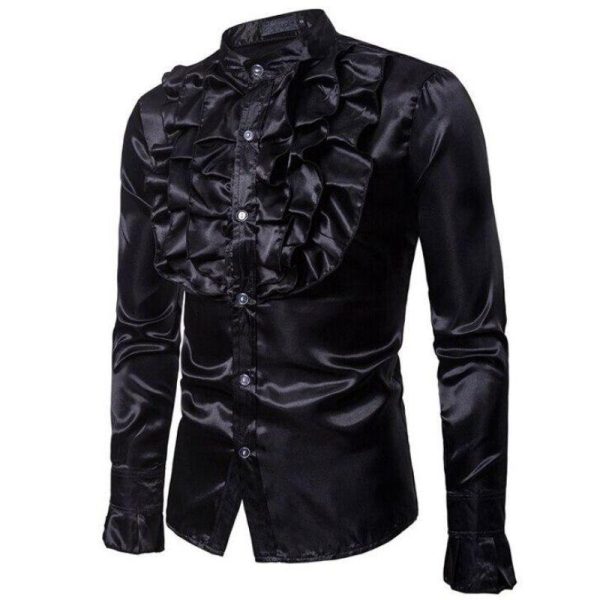 chemise steampunk satin noir
