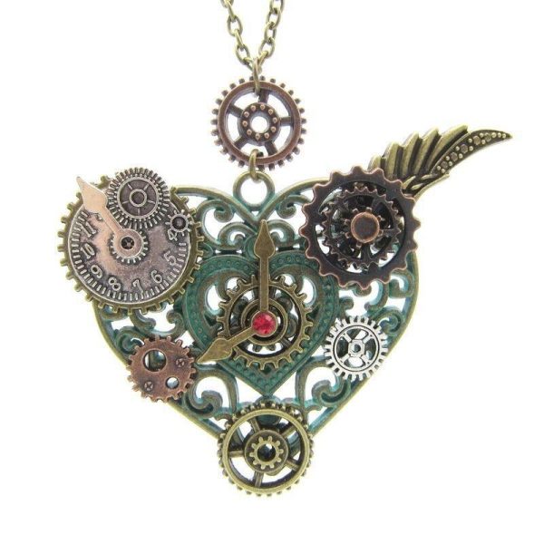 collier steampunk cœur