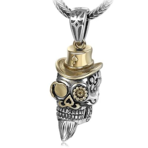 collier steampunk tête de mort