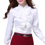 Chemisier col jabot femme