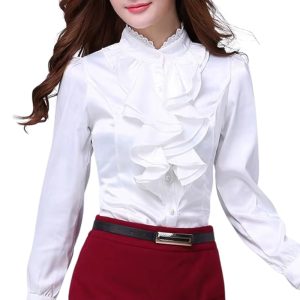 Chemisier col jabot femme