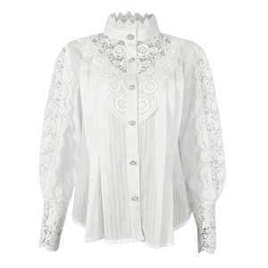 chemisier dentelle col victorien