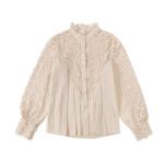 chemisier victorien dentelle col montant