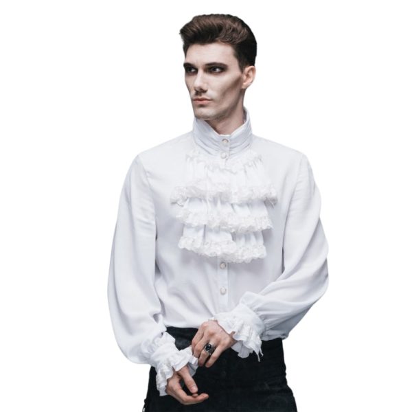 chemise blanche à jabot homme