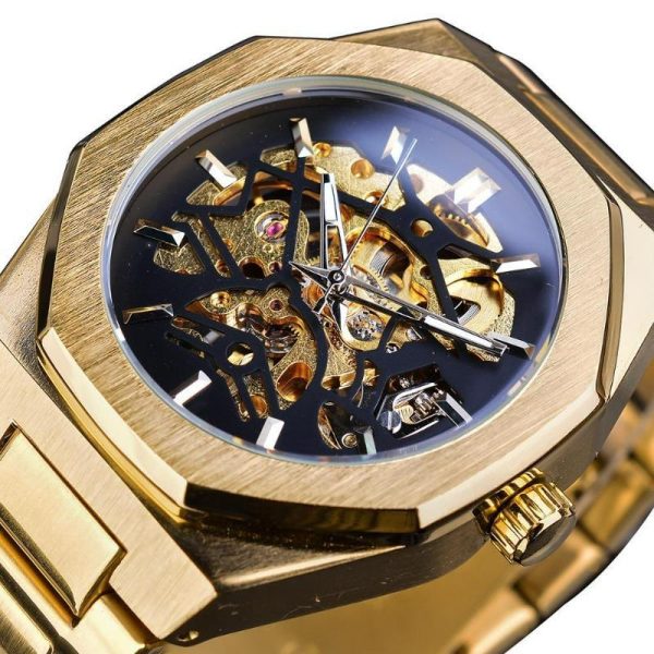 montre steampunk hexagonale