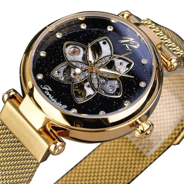 montre steampunk femme dorée