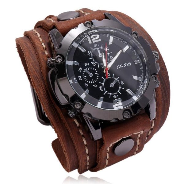 montre bracelet de force en cuir