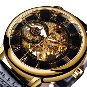 Montre mécanique dorée