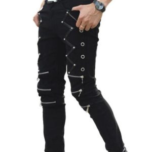 pantalon zippé homme punk