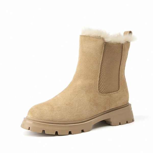 bottines chelsea beige en daim
