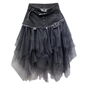 jupe jean et tulle