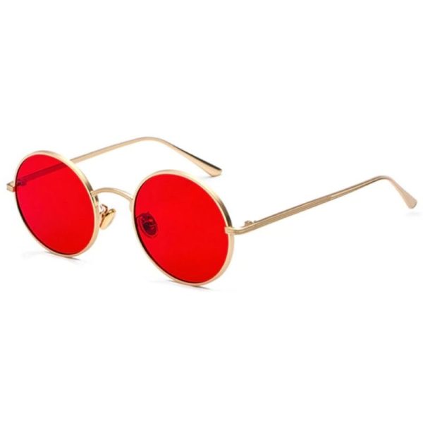 lunettes de soleil vintages rouges rondes
