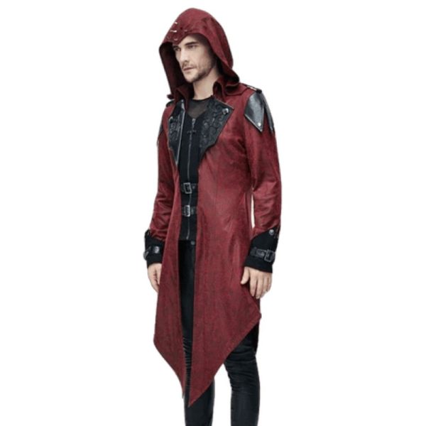manteau gothique homme rouge