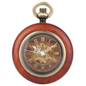 montre de poche en bois Steampunk