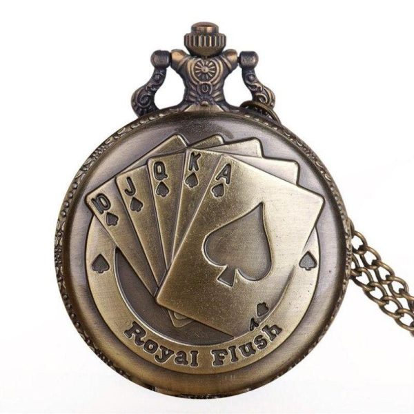 montre de poche steampunk poker