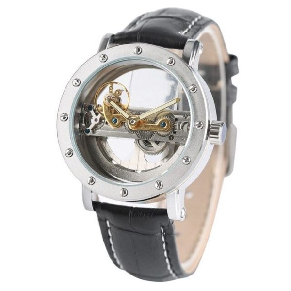montre homme squelette transparent