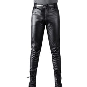 pantalon simili PU homme