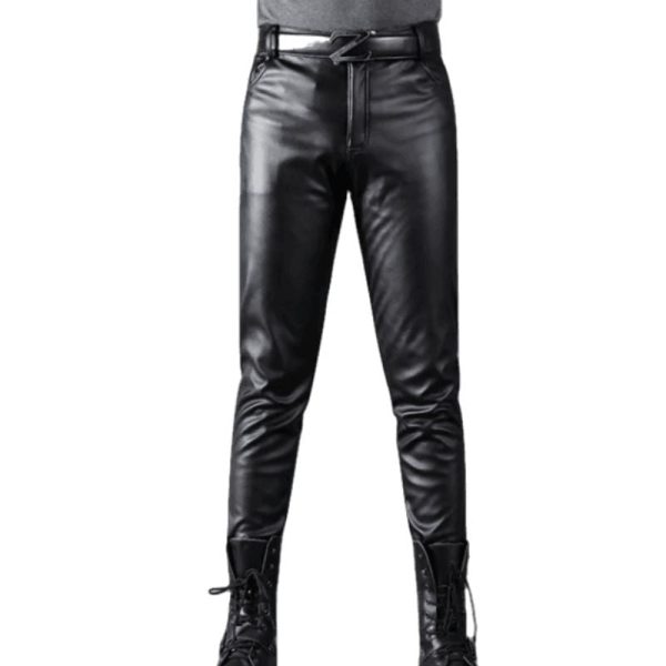 pantalon simili PU homme