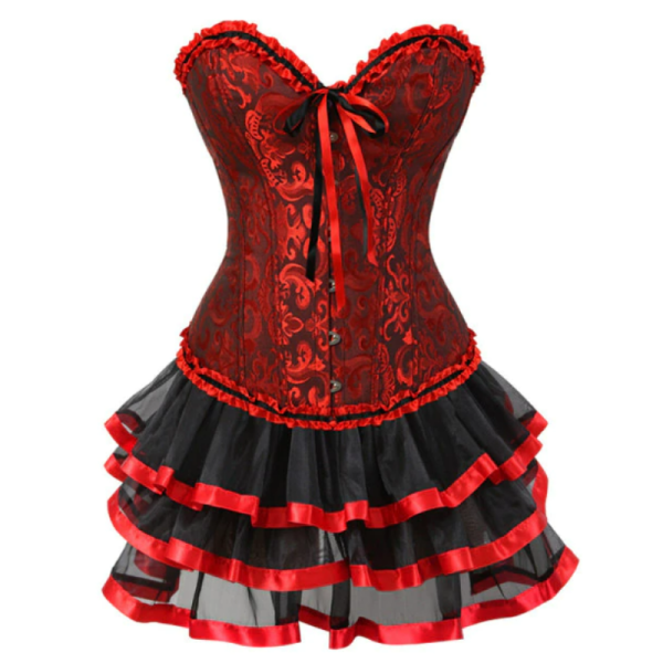 robe bustier burlesque rouge et noire