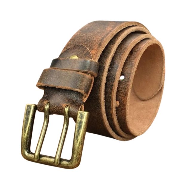 ceinture marron cuir vieilli