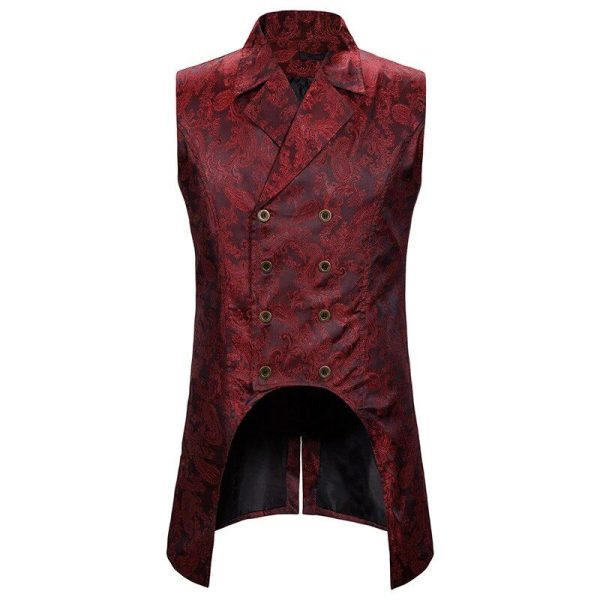 Veste gothique rouge sans manche