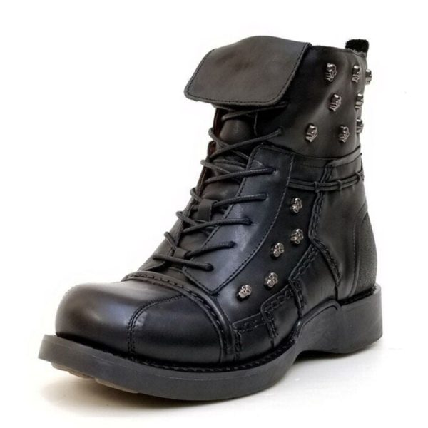 bottines moto cuir homme