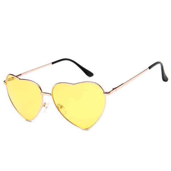 lunettes de soleil cœur dorées