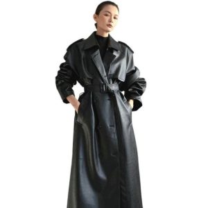 trench coat surdimensionné noir