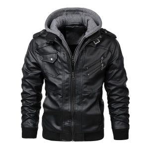 veste simili PU homme