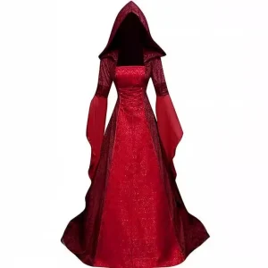 Steampunk Robe Rouge – Style Steampunk Médiéval